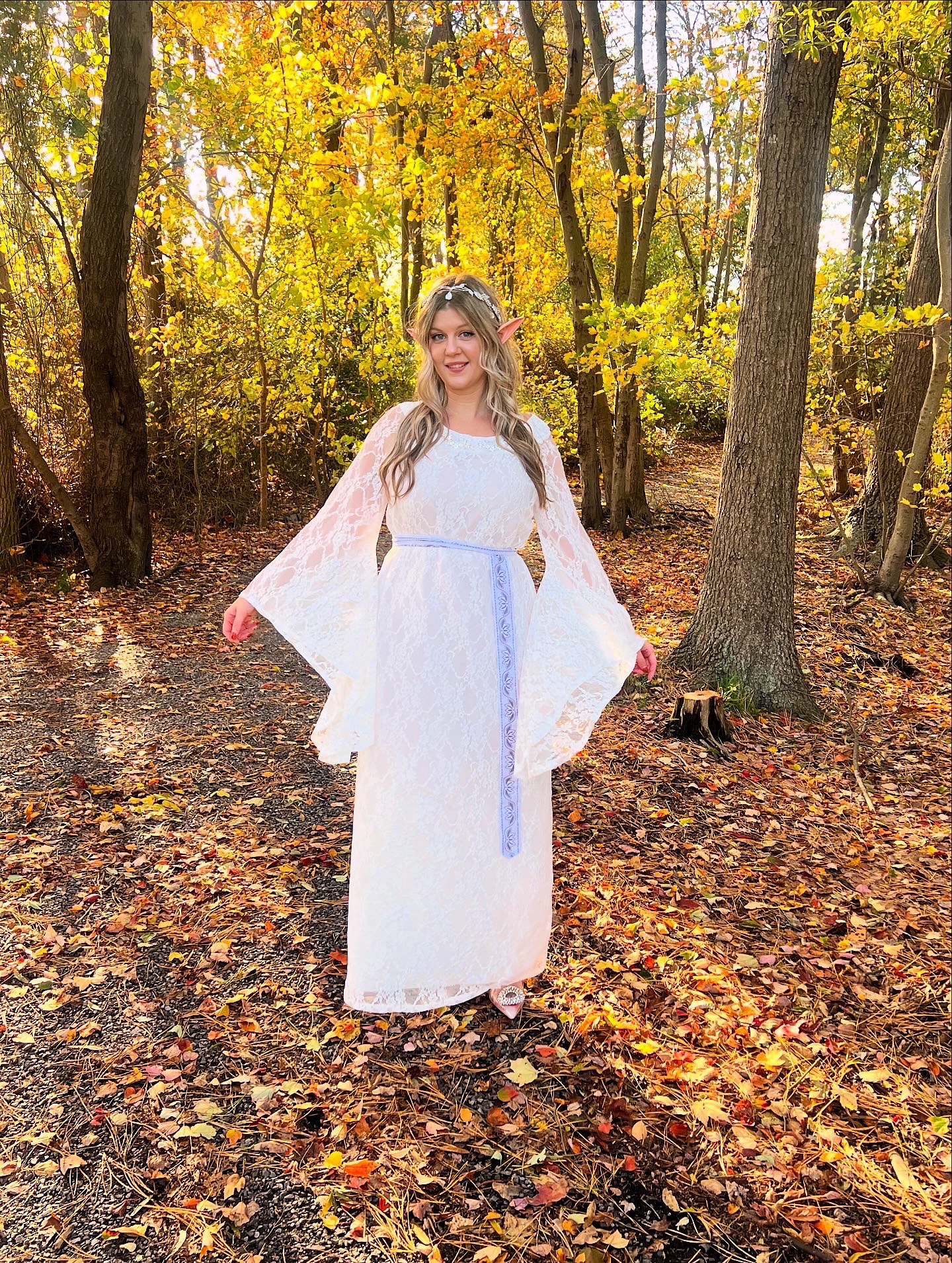 A Lace Bell-Sleeve Dress for Autumn Storybook Style